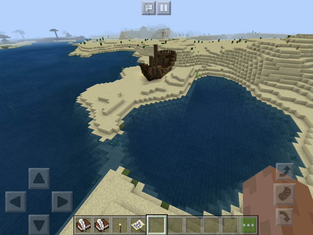 A boat shipwrecked on land in Minecraft