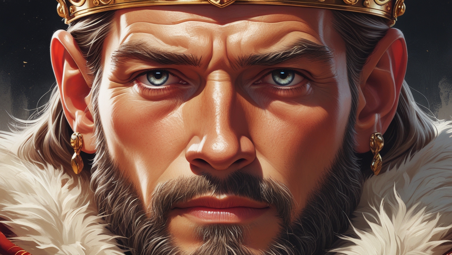 A king, intrigued, beckons the miller's daughter