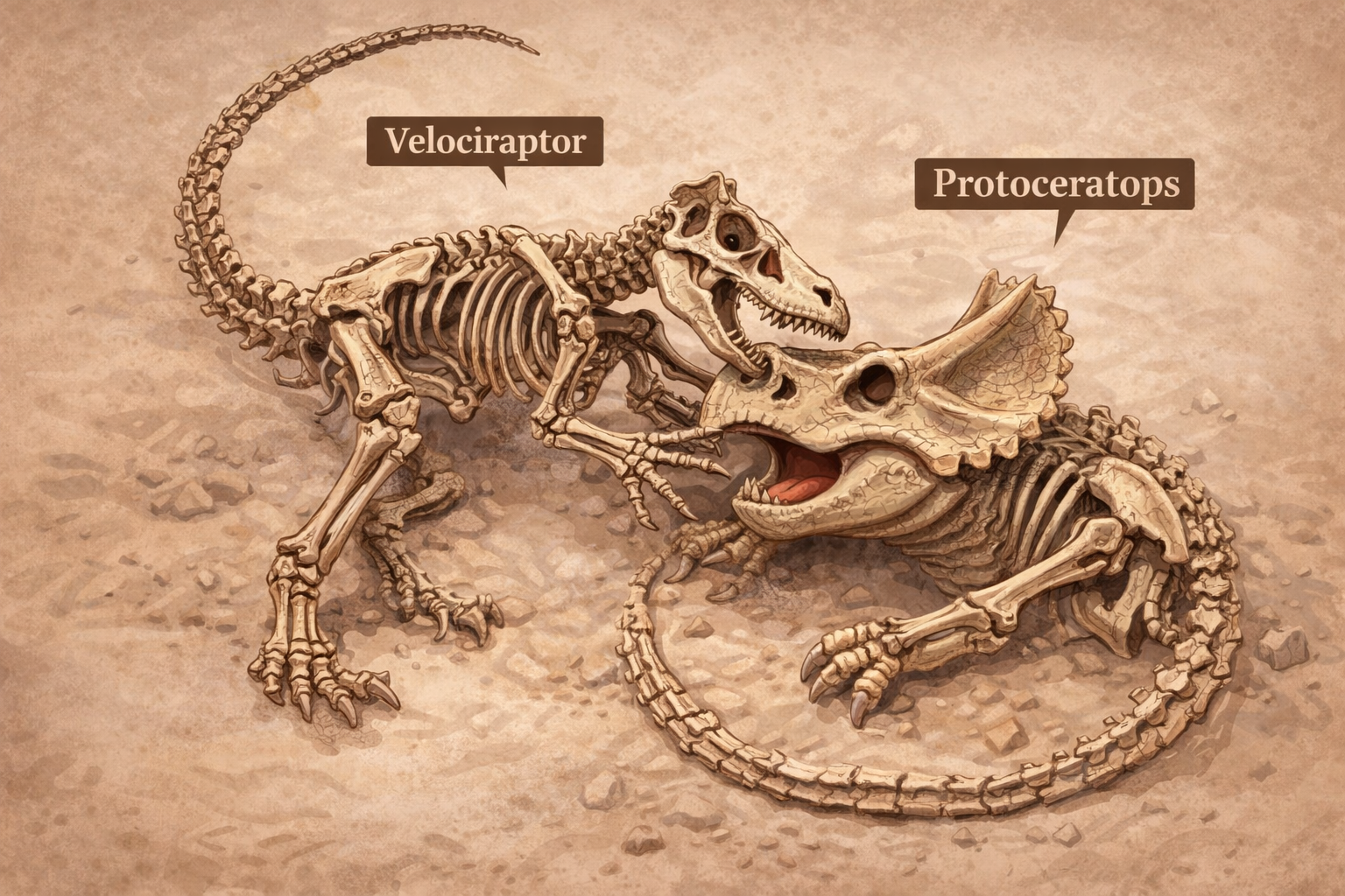 Fossils in Combat - Protoceratops vs Velociraptor