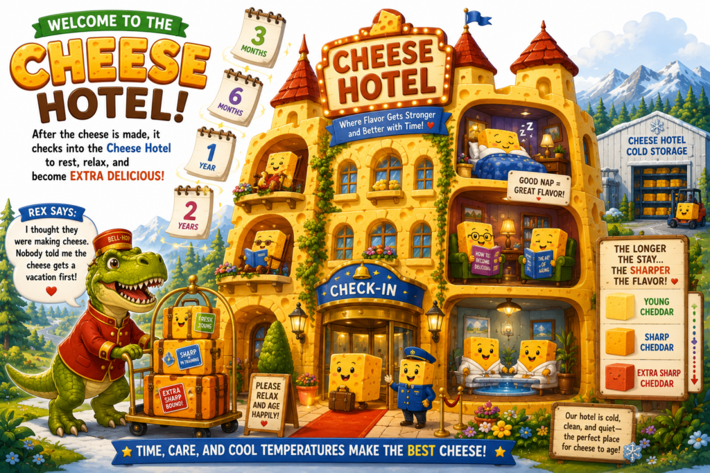 The cheese hotel shows how cheese is stored and ages