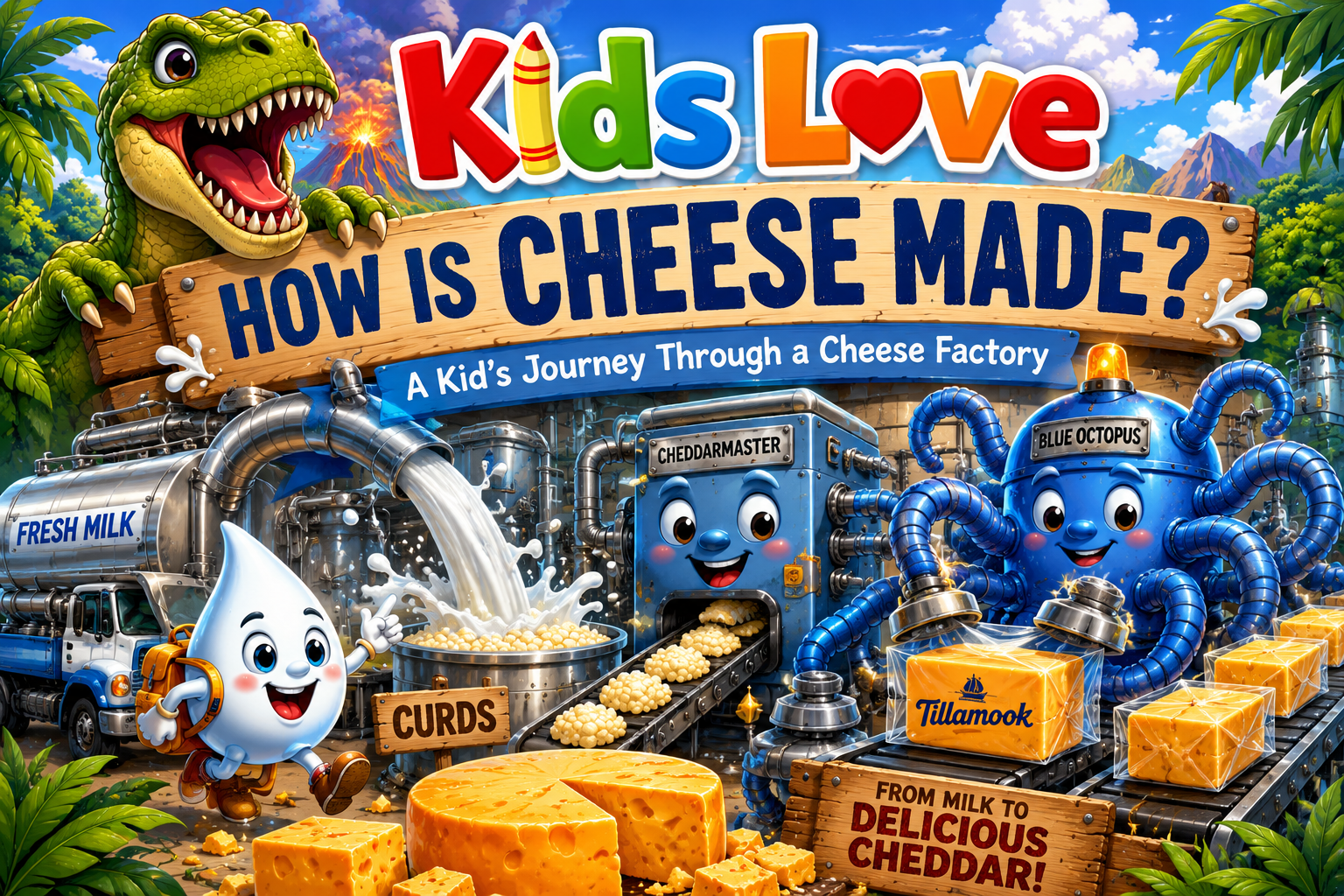 Fun kids picture of How is Cheese Made?